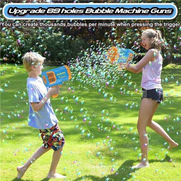 Bubble Machine Gun Kids Toys, Bubble Gun with Colorful Lights and Thousands - Picture 2 of 7